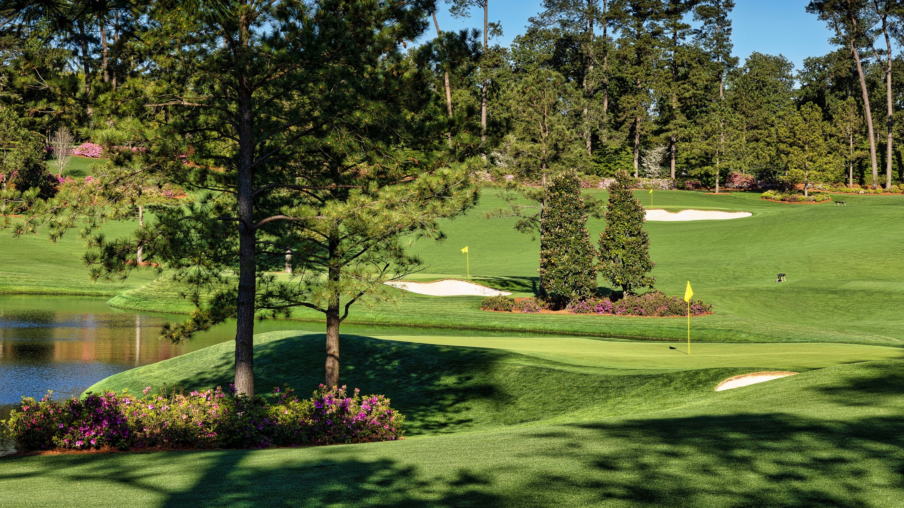 The No.4 hole of the Par 3 Course at Augusta National Golf Club, Monday ...