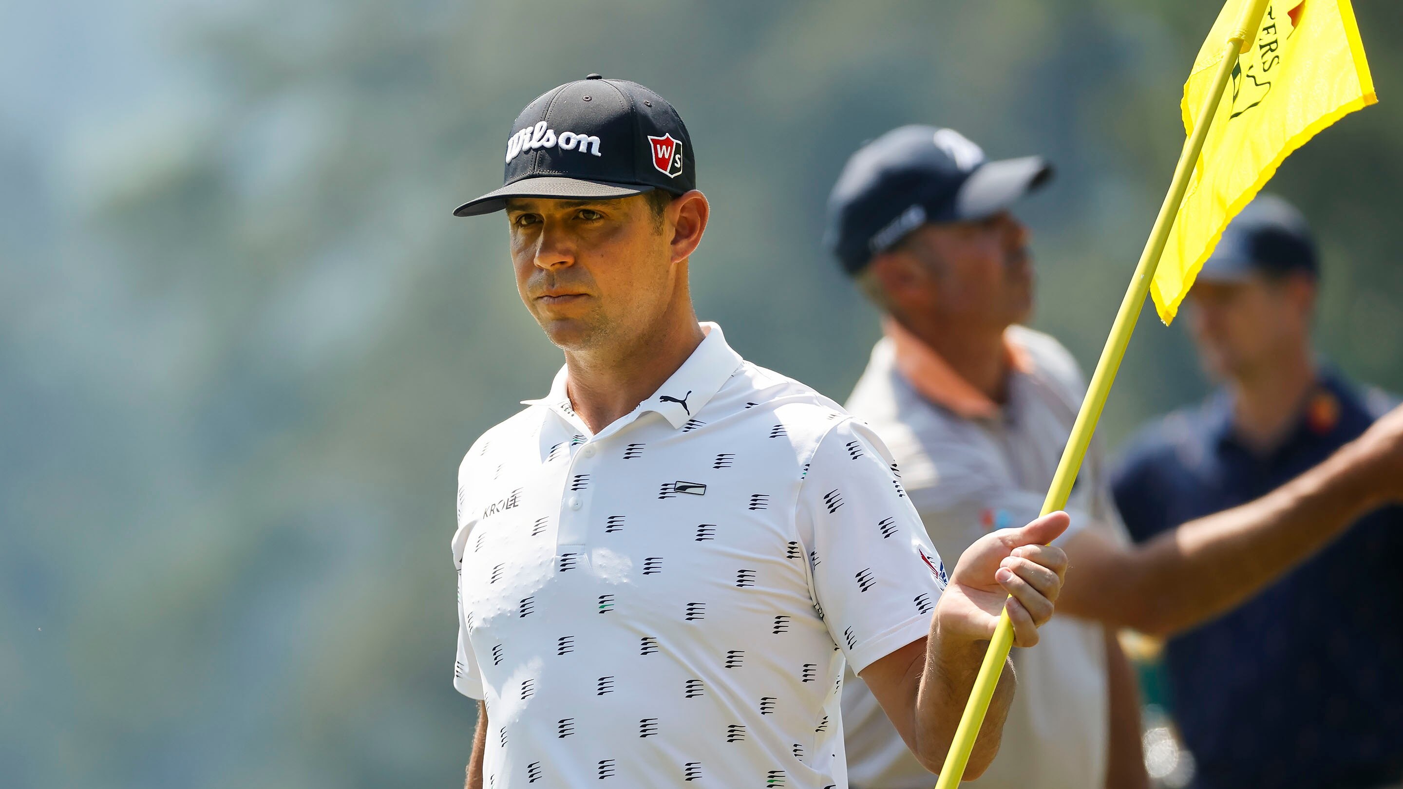 Gary Woodland on No. 1 during Practice Round 3 for the Masters at
