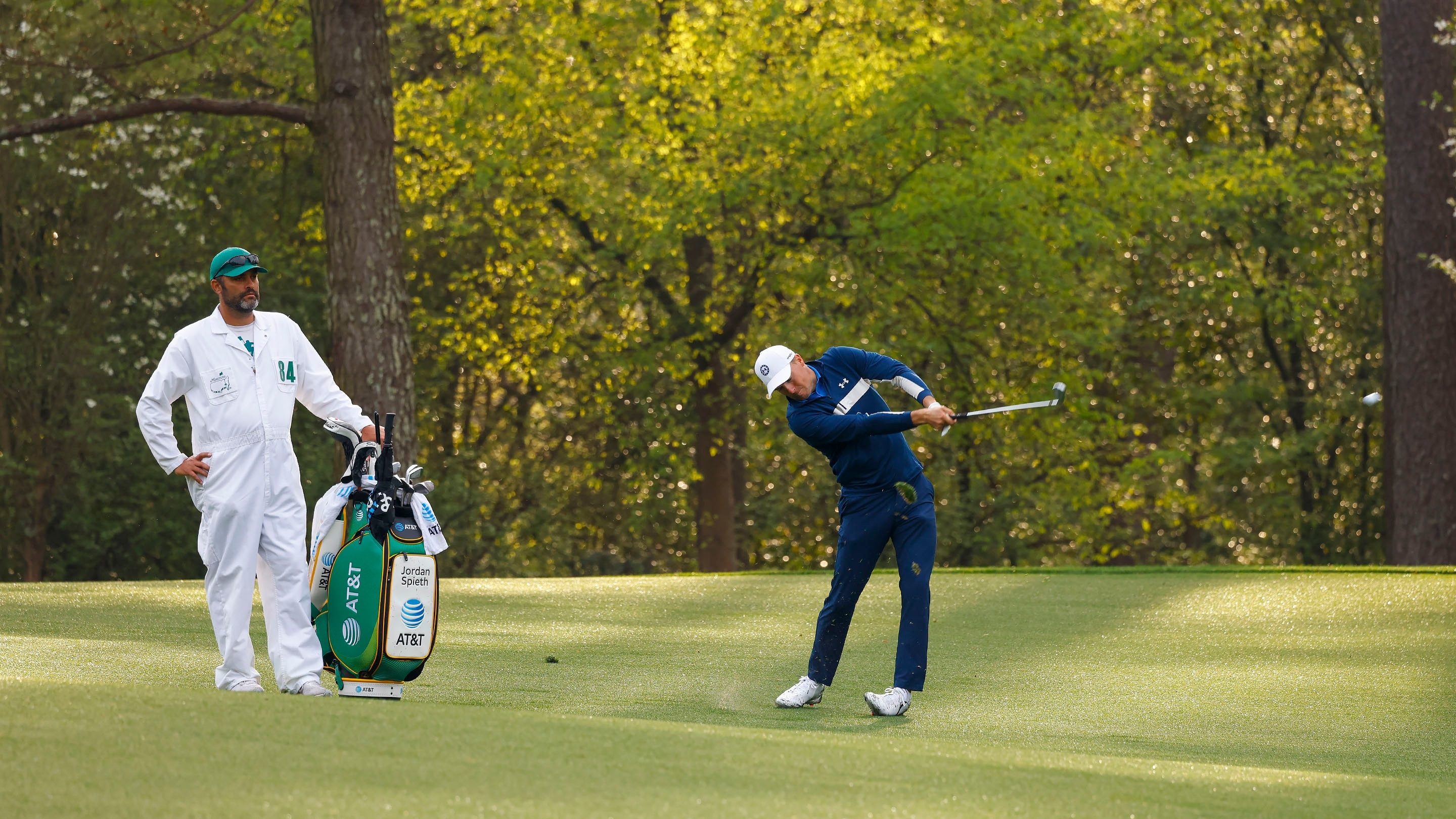 Masters champion Jordan Spieth plays from the No. 11 fairway during ...